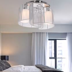HOMCOM Semi-Flush Mount Ceiling Light w/ Metal Base for Living Room Dining Room