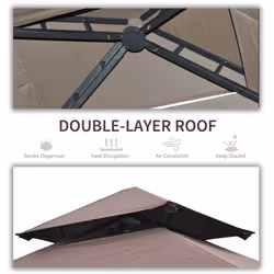 Outsunny 2.5x1.5m BBQ Tent Canopy Patio Outdoor Awning Gazebo Party Sun Shelter - Additional view 11