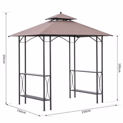 Outsunny 2.5x1.5m BBQ Tent Canopy Patio Outdoor Awning Gazebo Party Sun Shelter - Additional view 9