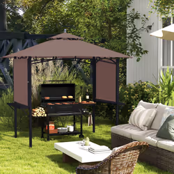 Outsunny Party BBQ Tent Outdoor Camping Patio Canopy Awing Waterproof Coffee