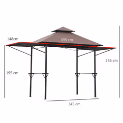 Outsunny Party BBQ Tent Outdoor Camping Patio Canopy Awing Waterproof Coffee - Additional view 7