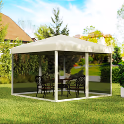 Outsunny 2.97 x 2.97m Gazebo Canopy Pop Up Tent Mesh Screen Garden Shade Mesh