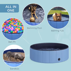 Pawhut Pet Cat Dog Swimming Pool Indoor Outdoor Bathing Foldable Inflate 100cm