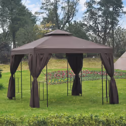 Outsunny 3 x 3(m) Garden Metal Gazebo Sun Shade Shelter Outdoor Party Tent
