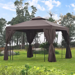 Outsunny 3 x 3(m) Garden Metal Gazebo Sun Shade Shelter Outdoor Party Tent