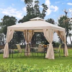 Outsunny 3 x 3m Garden Metal Gazebo Sun Shade Shelter Outdoor Party Tent