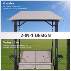 Outsunny Outdoor Garden 2 Seater Canopy Swing Seat Porch Loveseat Hammock Chair