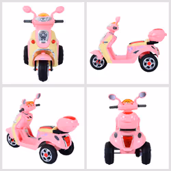 HOMCOM Electric Ride on Toy Car Kids Motorbike Children Battery Tricycle Pink - Additional view 6