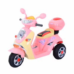 HOMCOM Electric Ride on Toy Car Kids Motorbike Children Battery Tricycle Pink - Additional view 8