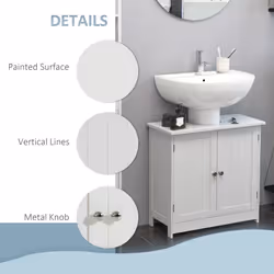 HOMCOM Basin Sink Vanity Cabinet Toilet Bathroom Shelf Door Storage Wooden - Additional view 4