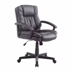 HOMCOM Swivel Executive Office Chair Mid Back PU Leather Chair w/ Arm, Brown
