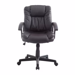HOMCOM Swivel Executive Office Chair Mid Back PU Leather Chair w/ Arm, Brown - Additional view 8