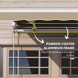 Outsunny 2.5m x 2m Garden Patio Manual Awning Canopy w/ Winding Handle Khaki - Additional view 4