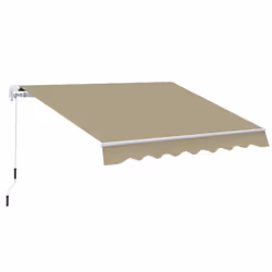 Outsunny 2.5m x 2m Garden Patio Manual Awning Canopy w/ Winding Handle Khaki - Additional view 8