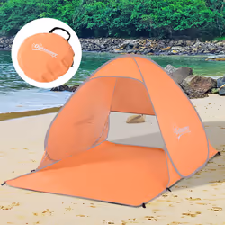 Outsunny 2-3 Person Pop up Tent Instant Camping Tent Sun Shade Shelter, Orange