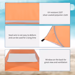 Outsunny 2-3 Person Pop up Tent Instant Camping Tent Sun Shade Shelter, Orange