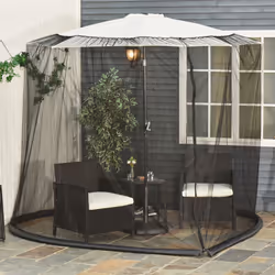 Outsunny 2.3m Garden Umbrella Parasol Table Net Cover Screen Bug Netting Cover