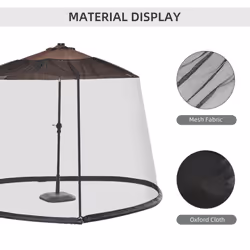 Outsunny 2.3m Garden Umbrella Parasol Table Net Cover Screen Bug Netting Cover