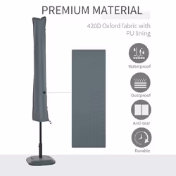 Outsunny Sun Umbrella Parasol Cover Waterproof Weatherproof Outdoor Courtyard
