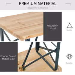 Outsunny 3PC Wooden Garden Picnic Set Patio Dining Table Bench Chair Party