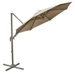 Outsunny 3(m) Cantilever Parasol 360 Rotation Roma Umbrella with Tilt Khaki