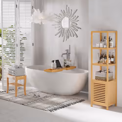 HOMCOM Extendable Bath Tub Bathroom Tray Bathtub Caddy Shelf Wine Holder Book
