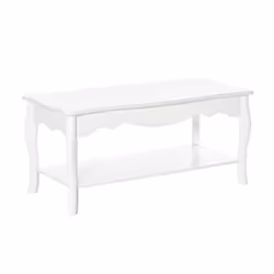HOMCOM 2 Tier Wooden Coffee Tea Table End Table with Storage Shelf