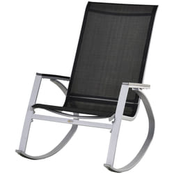 Outsunny Rocking Chair Sun Lounger Garden Seat w/ High Back Black
