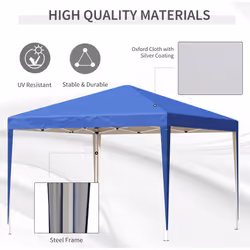 Outsunny 3 x 3m Garden Pop Up Gazebo Marquee Party Tent Wedding Canopy Blue