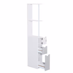 HOMCOM Bathroom Storage Cupboard Thin Cabinet Unit Shelf White - Additional view 6