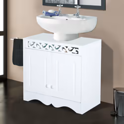 HOMCOM Sink Cabinet Basin Bathroom Cupboard Shelf Storage Unit