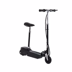 HOMCOM Foldable Powered Scooter 120W w/ Adjustable Seat, Brake, Black