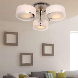 HOMCOM Acrylic Lamp Ceiling Light Pendant Chandelier with 3 Lights Chrome Finish
