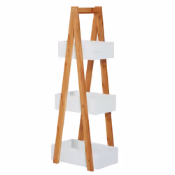 HOMCOM Bathroom Rack A shape 3-Tier Storage Unit Shelving Organizer - Additional view 6