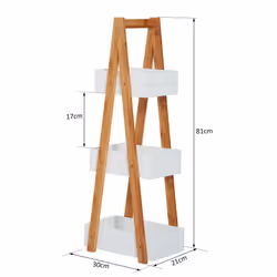 HOMCOM Bathroom Rack A shape 3-Tier Storage Unit Shelving Organizer - Additional view 7