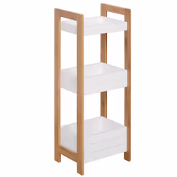 HOMCOM 3-Tier Bathroom Rack Organizer Storage Shelf Rack Free Standing Bamboo - Additional view 8