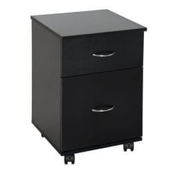 Homcom 2 Drawer Wooden Filing Cabinet with Wheels - Black