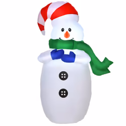 HOMCOM 4ft Inflatable Christmas Snowman Decoration LED Lights for Lawn Garden