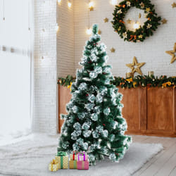 Homcom Christmas Tree Artificial Berry Xmas with Metal - 5ft / 150cm