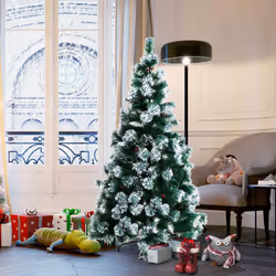 Homcom Christmas Tree Artificial Berry Xmas with Metal - 5ft / 150cm - Additional view 6