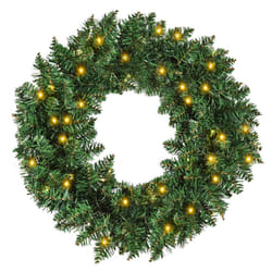 HOMCOM Christmas Wreath 50 Warm White LED Lights Ideal Artificial Decor