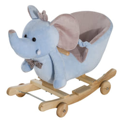 Homcom Ride on Rocking Toy 2 in 1 Plush Elephant - Blue