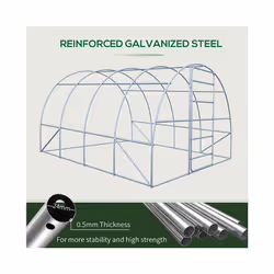 Outsunny 4 x 3M Walk-in Garden Polytunnel Greenhouse Galvanised Steel W/ Door - Additional view 5
