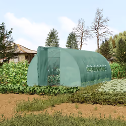 Outsunny 6 x 3M Reinforced Walk-in Polytunnel Garden Greenhouse Steel Frame