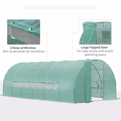 Outsunny 6 x 3M Reinforced Walk-in Polytunnel Garden Greenhouse Steel Frame