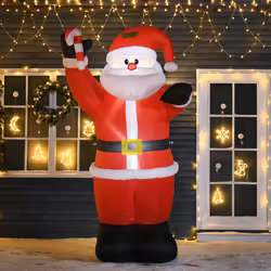 HOMCOM Inflatable Christmas Santa Claus Air Blown Decoration Yard for Lawn