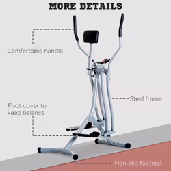 HOMCOM Air Walker Glider Cross Trainer Fitness Machine for Home Gym, Grey