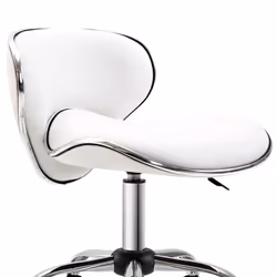 HOMCOM Office Chair Beauty Salon Rolling Technician Stool Chair Low Back White - Additional view 4