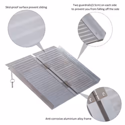 Homcom Portable Folding Aluminium Ramp Wheelchair Pet - 2ft