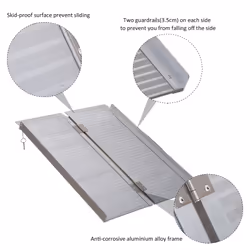 Homcom Portable Folding Aluminium Ramp Wheelchair Pet - 3ft - Additional view 6